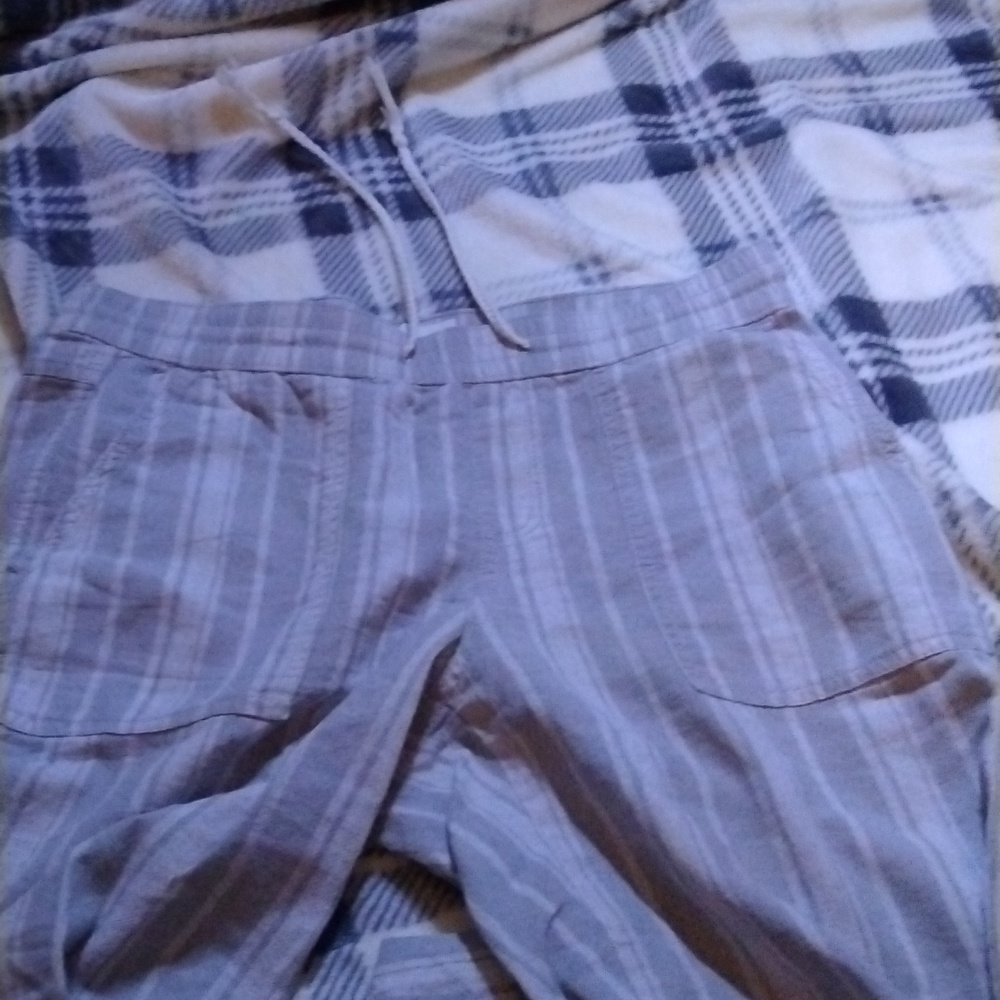 Long, loose, pants, gray stripes, small, Sonoma, woven material